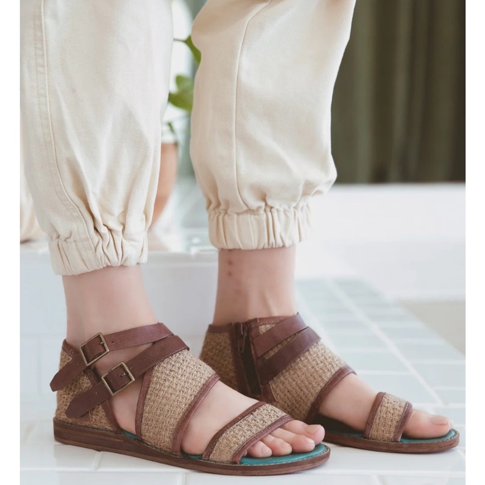 Roan by BED STU Strappy Leather and Jute Harlow Sandals. Size 11. MSRP $99.00